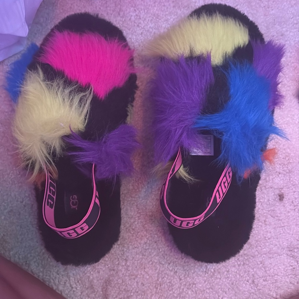 UGG Fluff Yeah Multicolor Party Spots Slide